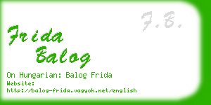 frida balog business card